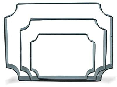 Keewah Rectangle Plaque Cookie Cutter Set - 5”,4”,3” - 3 Piece - Stainless Steel
