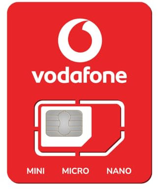 Vodafone Ersatz-SIM-Karte, blanko, dreifach geschnitten, 3-in-1, für bestehende Scancom Kunden