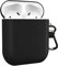 MyGadget Kunstleder Hülle kompatibel mit Apple Airpods 1 | 2 Generation - Case [Qi kompatibel] - robuster & stoßfester Bumper mit Karabiner in Schwarz