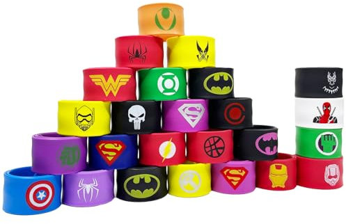 WAIZHIUA Lot de 24 bracelets Slap en silicone pour enfants, pour fête d'anniversaire, Pâques, Halloween, Noël