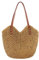 GSenhui Sac à main en paille pour femme - Grand sac de plage - Avec fermeture éclair - Fait à la main - Avec bandoulière en cuir - Pour la plage, les voyages, les courses, café