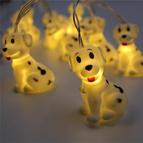1,5 m 10 LED Cartoon Tier Lichterkette für Mädchen Schlafzimmer Batteriebetriebene LED Lichterkette für Zimmer Geburtstag Party Dekoration (Hund)