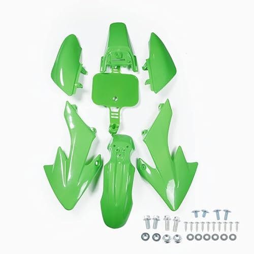 IMLAM Motorrad Kunststoff Kotflügel Kotflügel Für Xr50 Für Crf50/70/90/110/125cc Pit Dirt Bike Anzahl Platte Abdeckung Verkleidung Set Körper Kit Mud Schutzblech (Farbe : GRÜN, Größe : A)