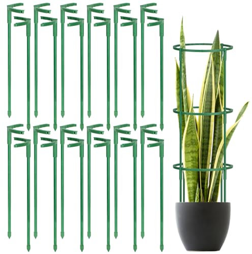 24 Stück Pflanzenstützpfähle, halbrunde Pflanzenstütze für Zimmerpflanzen, stapelbare Gartenblumenstütze, Pflanzenstecker für Tomaten, Monstera, Pfingstrosen, Hortensien, Kletterpflanzen (15,7 cm