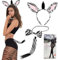KERANEET 4 Stück Zebra Kostüm Set Zebra Kostüm Dame Tierkostüm Damen Zebra Kostüm Erwachsene Kostüm Zebra für Tierkostüm Cosplay Karnevalsparty Kostümzubehör