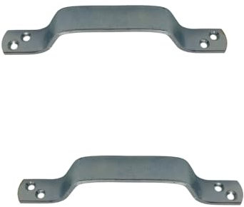 HEGAPRO Maniglia scorrevole per porta, maniglia per garage, zincato, 160 x 20 x 4 mm, 2 pezzi