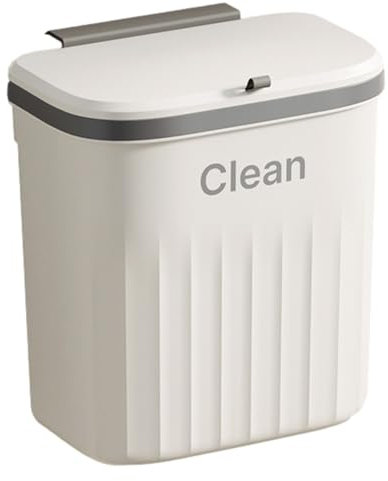 Yianyal Poubelle murale avec couvercle - Poubelle murale avec couvercle - Poubelle de cuisine - Poubelle murale avec couvercle coulissant - Poubelle suspendue pour la