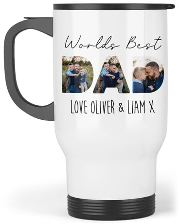 Personalised Fathers Day Gift | Dad Photo Mug | Father’s Day Gift From | Dad Gift, Photo Fathers Day Gift | Personalised Dad Birthday Gift | Fathers Day Present (Thermal Travel Mug)
