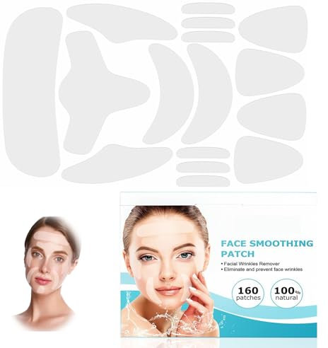 160 Stücke Multifunktion Gesichtsfalten Entferner Streifen, Klare Natürliche Face Lifting Tape, Anti Aging, Anti-Falten, Stirn Falten, Augen-Falten für Gesicht (10 Blätter)