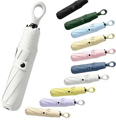 erised's bifrost Ring Handle Compact Folding UV Small Umbrella Blocking UV Protection 99.9% Coating Layer Fabric/Car/Travel Backpack/Lightweight Portable/Rain Sun Anti UPF 50/Men Women Kids