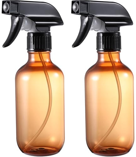 Botellas de plástico con atomizador, paquete de 2, botellas vacías recargables de 10 onzas con boquilla ajustable, rociador de agua para cabello, soluciones de limpieza, mascotas, cocina