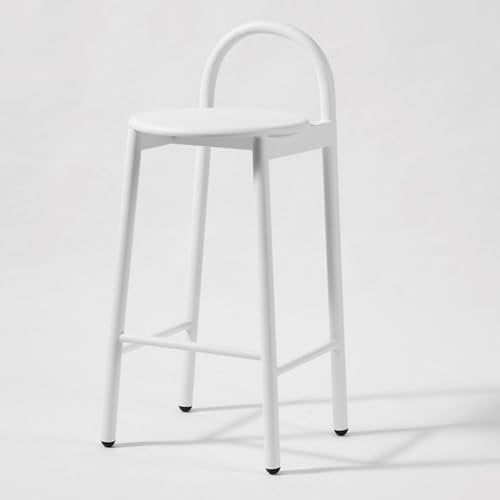 Moderner ergonomischer Holzstuhl mit Rückenlehne für Küche, Bar, 70 cm, Weiß