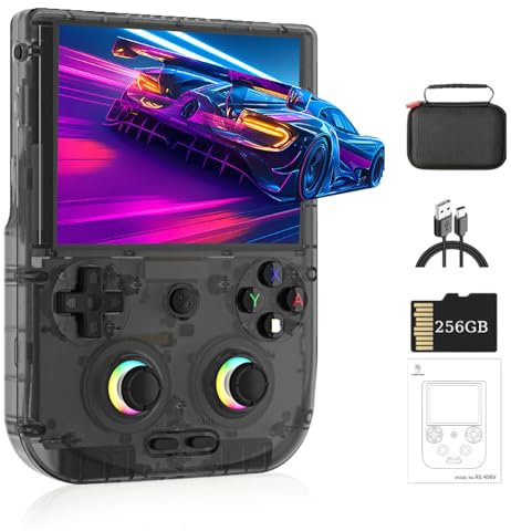 NULA RG406V Retro Handheld Spielekonsole, mit 256G TF-Karte 9000+Spiele 4-Zoll-IPS-Touchscreen Android 13 Videospiel-Player, Hall-Joystick RGB-Beleuchtung, 5500 mAh WiFi & Bluetooth