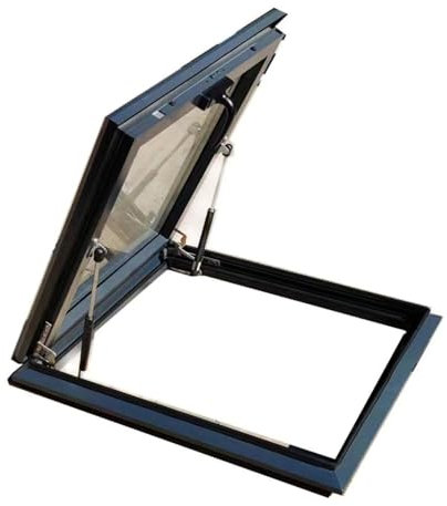 Ventana de techo, claraboya de salida de aluminio, ventana de visualización de techo de múltiples ángulos con ventilación manual, ventana de pozo de iluminación de techo plano inclinado for ático inte
