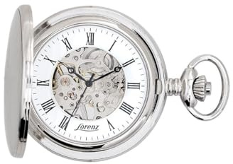 Lorenz Squelette Double Cover 030217AA Orologio da taschino a carica manuale in acciaio inossidabile