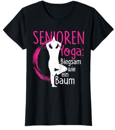 Senioren-Yoga Biegsam Wie Ein Baum Lotussitz Rentner Yoga T-Shirt