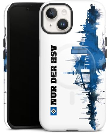 Magnetische Hülle kompatibel mit Apple iPhone 14 Handyhülle für MagSafe Outdoor Case in matt HSV Offizielles Lizenzprodukt Bundesliga