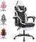 Gaming Chair, Ergonomic Gaming Chair with Footrest and Lumbar Support, Computer Chairs, Height Adjustable Computer Racing Gamer Chairs for Gaming or Office, Black White