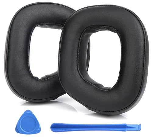 Ersatz-Ohrpolster für Corsair HS80 RGB Kopfhörer, Ohrpolster mit weichem Memory-Schaum und Proteinleder, Kopfhörer Pads Ersatz mit hochdichter Geräuschisolierung(Schwarz)