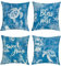 Joymaison Kissenbezüge 45x45 cm 4er Set Sommer Marine Blau Nautisch Dekorative Kissenbezug Ozean Meeresschildkröte Anker Deko Kissenhülle für Sofa Couch Schlafzimmer Wohnzimmer