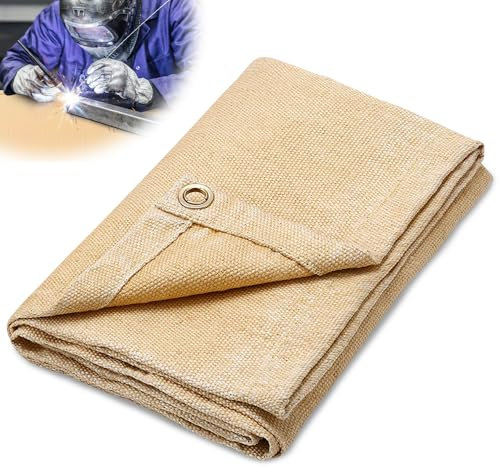 Mineup Feuerfeste Unterlage, 120x180 cm Glasfaser Schweißdecke, Brandschutzmatte, Feuerschutzmatte, Strapazierfähige Schweißschutzdecke, Feuerfeste Matte Für Grill, Schweißen, Feuerschale, Kamin