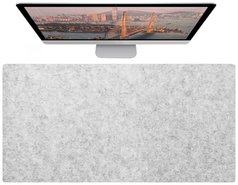 100x50cm Große Filz-Schreibtischunterlage, Rutschfeste Tastaturunterlage, Schreibtischzubehör für Zuhause und Büro(Light Gray,80x40cm)