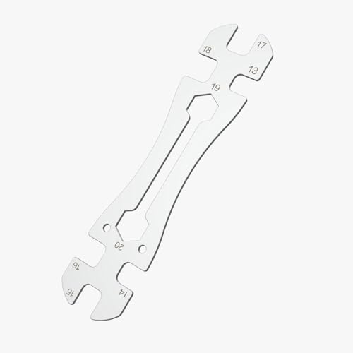 Vaasee Universeller dünner Nabenkegelschlüssel, 2,5 mm, superdünner Gabelschlüssel, Ni-Cr-Beschichtung, Flachschlüssel, 13–20 mm, Cr-V-Stahl, schlanker Schraubenschlüssel für Zuhause, Fahrrad