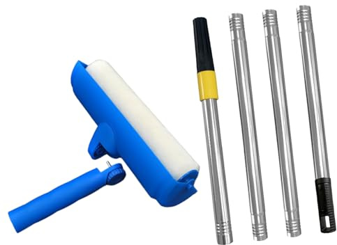 TERNCOEW Paint Roller With Adjustable Shield Lightweight Construction Prevents Drips Splatters Indoor Outdoor Use Adjustable Head Paint Roller With Splash Guard