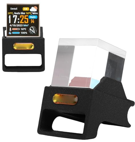 Plyisty Station Météo WiFi Intelligente et Horloge Numérique, Prend en Charge les Images GIF et JPG, Affichage Photo 3D pour la Décoration de Voiture de Bureau