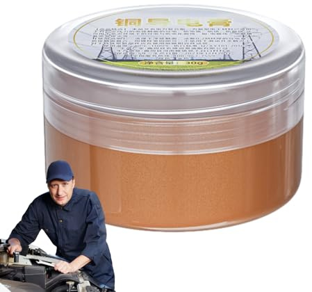 Grasso Conduttivo per Contatti Elettrici – Grasso al Rame da 30g, Lubrificante ad Alta Temperatura, Spray Conduttivo per Contatti | Protezione da Ruggine e Corrosione per Auto, Idraulica, Industria &