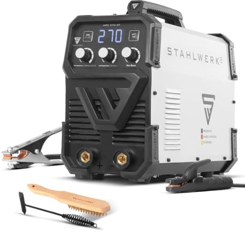 STAHLWERK Elektroden-Schweißgerät ARC-270 ST MMA bis 270 A, Inverter 400 V | E-Hand, Schweißen ohne Schutzgas, Lift-TIG, Überhitzungsschutz, Smartkühlung & intelligente Temperatursteuerung