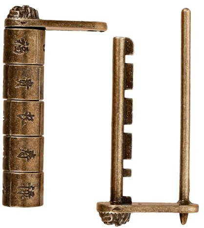 TOVINANNA Cadenas à Combinaison Rétro Sculpté en Métal pour Armoire et Petits Meubles Serrure Ancienne Style Chinois Portable