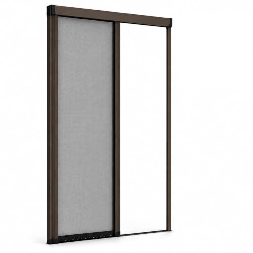 ESTO Zanzariera Tanke a Rullo per Porta 130X240 cm, Riducibile in Larghezza e Altezza, Apertura Laterale Scorrevole, Alluminio, Guida Bassa Calpestabile 4 mm, Chiusura Rallentata