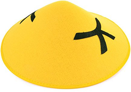 Bristol Novelty Chapeau Chinois Style Coolie en Feutre, Caricature, BH032, Jaune, Taille Unique Halloween