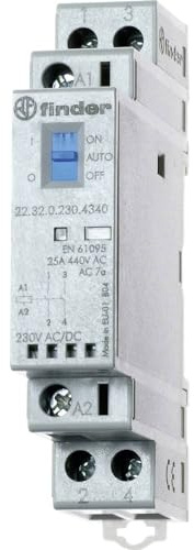 Finder Serie 22 - Modularer Umschalter 1na+1nc 24V AGNI Schalter + LED