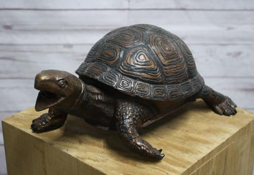 H. Packmor GmbH Bronzefigur Schildkröte mit Wasserspeier Teichfigur Gartendekoration