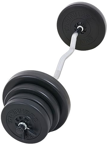 Curlstange mit 40 kg Gewichten Curlset SZ stange mit 40 kg Hantelscheiben