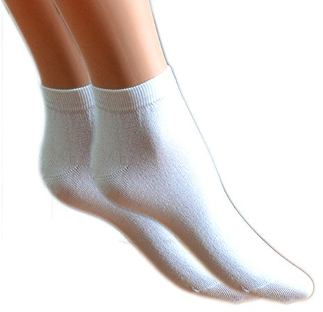 Fontana Calze, 6 paia di Mini Calza caviglia DONNA in cotone Filo di Scozia elasticizzato. BIANCO TG 35-37