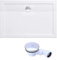 doporro Piatto Doccia 80x120 cm Rettangolare in Acrilico Rinforzato Bianco Lucido, Altezza 4 cm Ultrasottile, con Piletta di Scarico Cromata Inclusa - Faro2