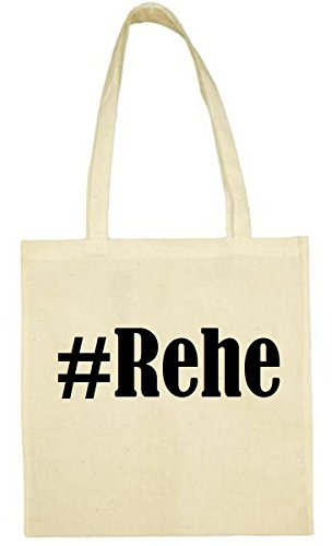Reifen-Markt Tasche #Rehe Größe 38x42 Farbe Natur Druck Schwarz