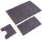 WohnDirect Badematten Set 3 teilig Grau • WC Vorleger (45x45cm), Badematte (50x80cm,70x120cm) • rutschfest waschbar Badezimmerteppich MIT WC-Ausschnitt
