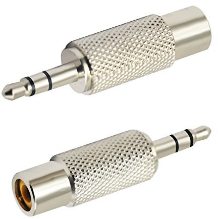 zdyCGTime Adattatore da RCA a 3,5 mm audio TS da 3,5 mm, spina mono maschio a RCA femmina.2 pezzi 3-Pole
