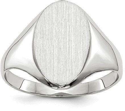 Diamond2deal Herren-Siegelring 14 Karat Weißgold 14 mm Größe 6