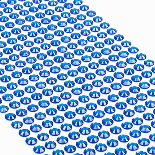 Movoja Dunkelblaue Strasssteine - runde Glitzersteine 504 Stück 6 mm selbstklebend zum Verzieren und Basteln | Schmucksteine zum aufkleben | Steinchen Dekosteine Bastelsteine Dunkelblau Blau