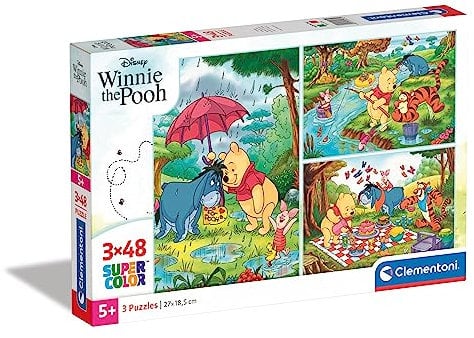 Clementoni - 25232 - Supercolor Puzzle - Winnie The Pooh - 3x48 Pezzi - Disney
