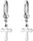 JewelryWe Schmuck Kreuz Ohrringe, Klassische Edelstahl Creolen Ohrstecker Ohrhänger mit Kruzifix Anhänger für Herren Damen, Silber