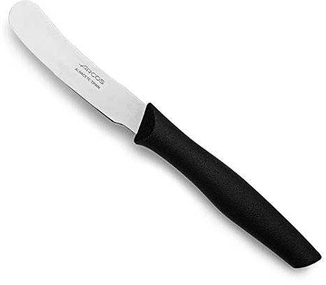 Arcos Série Nova - Couteau à Beurre 3 Lame en Acier Inoxydable Nitrum. Manche en Polypropylène Noir - Durable. Ergonomique et Hygiénique (7'')
