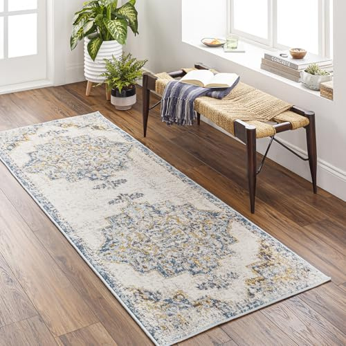 Livabliss Sun Orlando Vintage Runner – 80x220 cm, Blue, Mustard & Beige