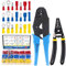 Glarks Professional Self-Adjustable Ratchet Wire Crimping Pliers AWG 22-10 and a Wire Stripper Tool Set with 183Pcs Insulated Butt Bullet Spade Ring Crimp Terminals Connectors Assortment Kit