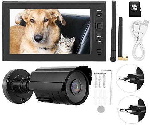 Système de vidéosurveillance sans fil avec moniteur LCD 4 pouces 7 pouces, caméras de surveillance infrarouge 1pc extérieures/intérieures, carte 8G TF, détection de mouvement, vision nocturne(220v)